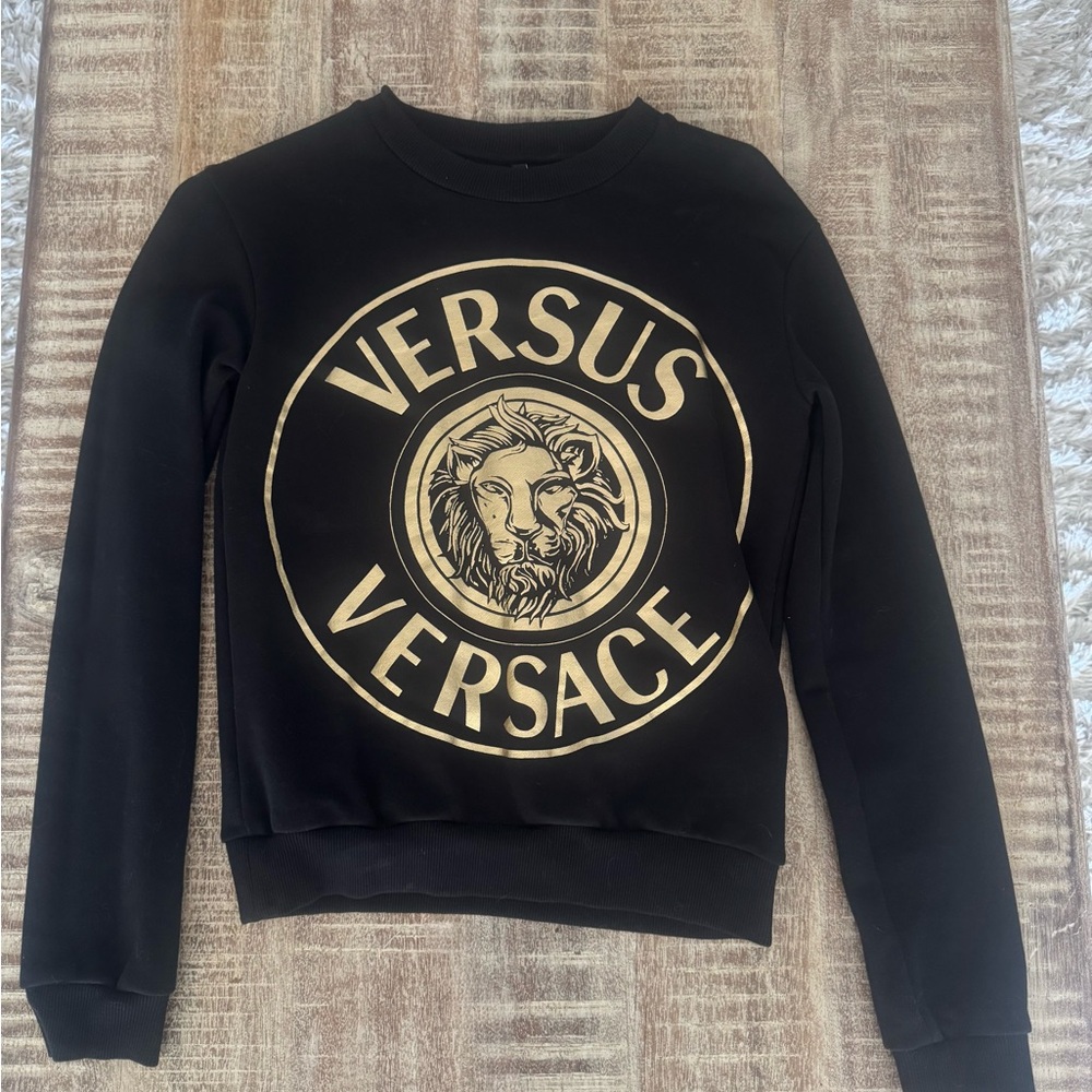 Unisex Versus Versace Gold Print Logo Sweatshirt XS